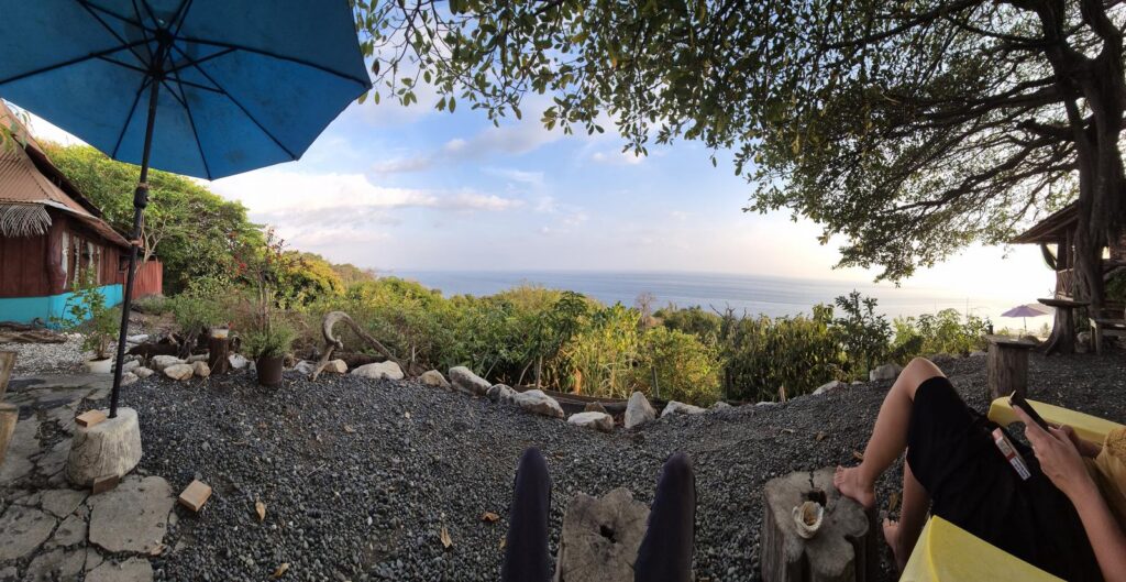 Blick auf das Meer von der Unterkunft in Playa Islita, Costa Rica